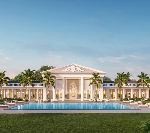 Lodha Azur — High-res render of lake-facing elevation